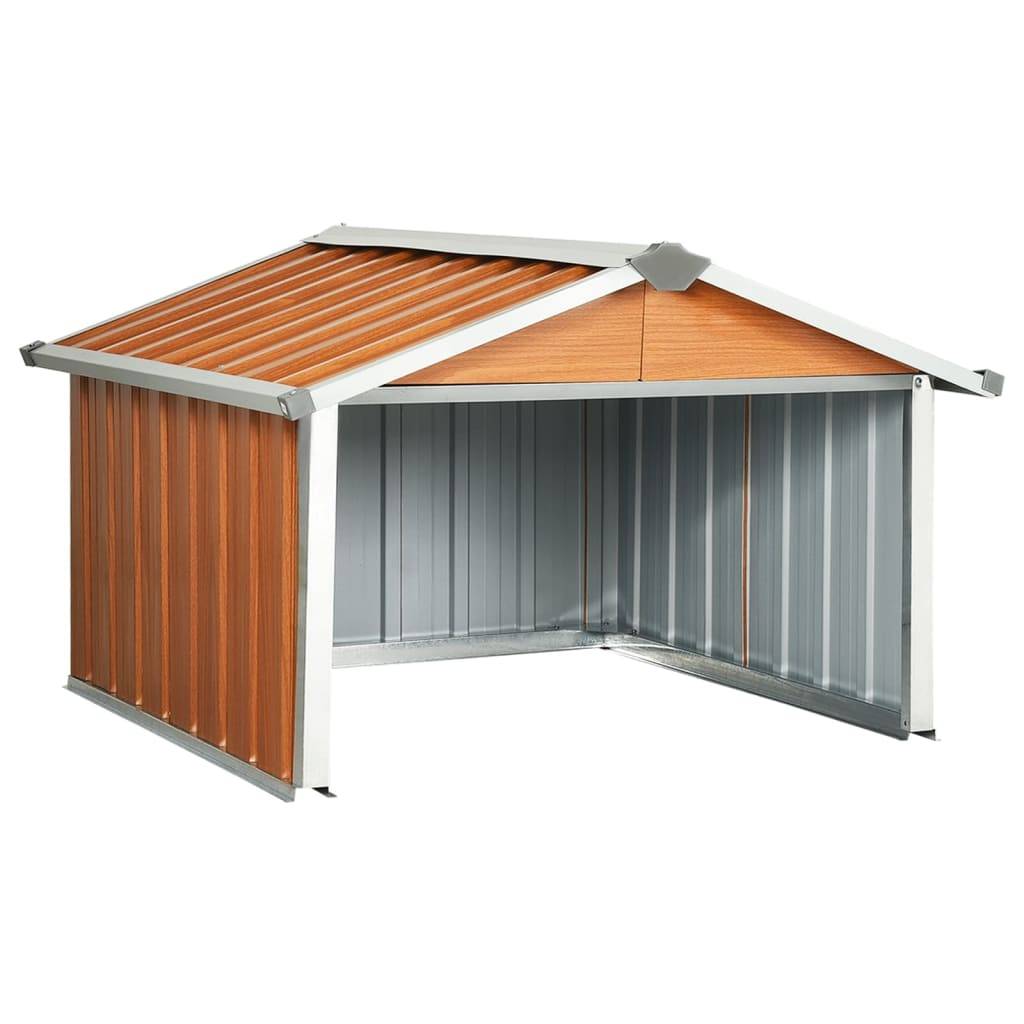 Helloshop26 - Abri pour robot de jardin 92 x 97 x 63 cm acier galvanisé marron - Image 1