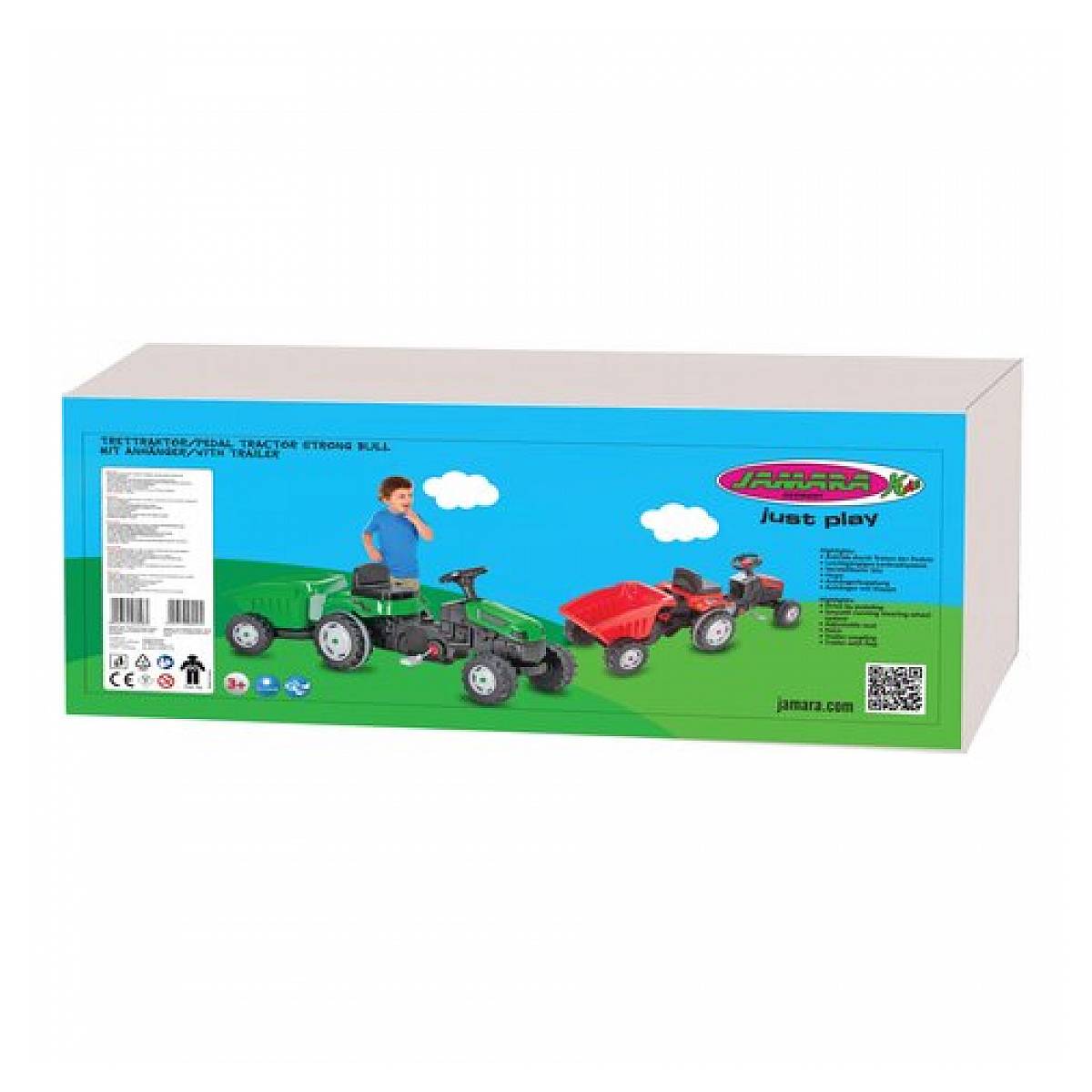 Tracteur à Pédales Strong Bull avec Remorque en Vert - Aventure Éducative pour Enfants - Image 6