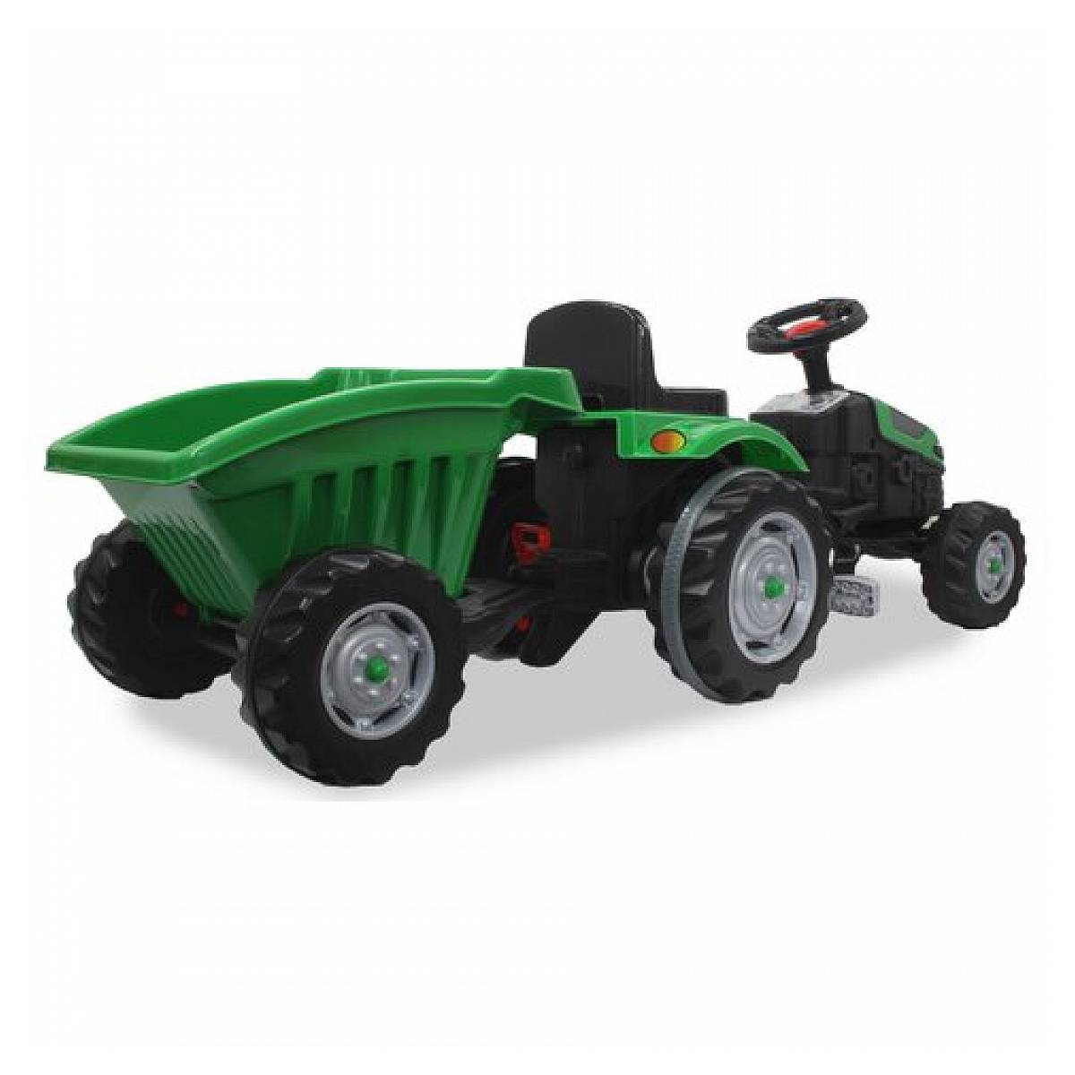 Tracteur à Pédales Strong Bull avec Remorque en Vert - Aventure Éducative pour Enfants - Image 2