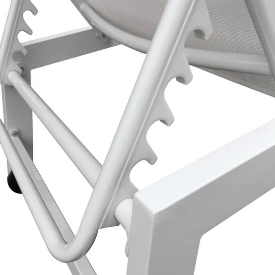Lot de 2 bains de soleil BARBADOS en textilène blanc - aluminium blanc - HAPPY GARDEN - Image 6