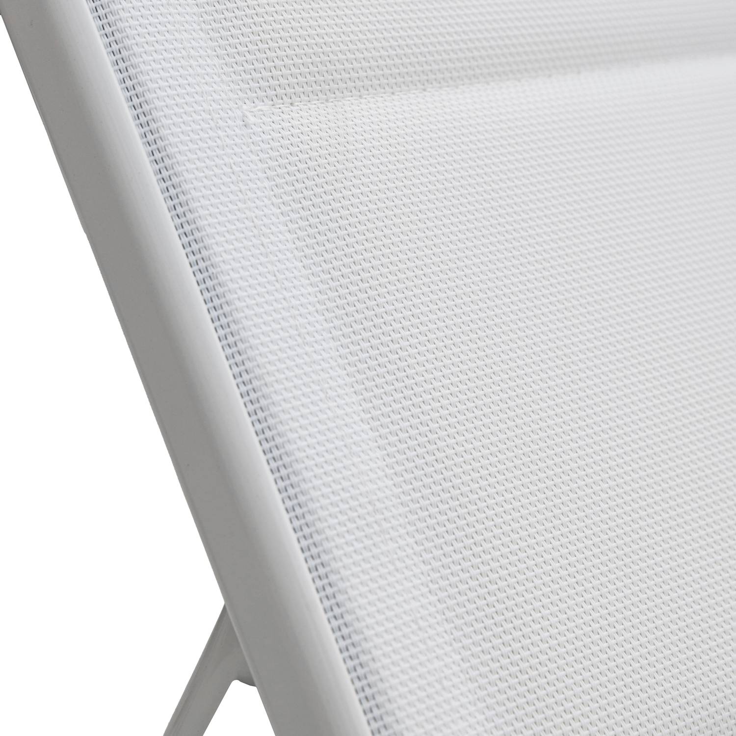 Lot de 2 bains de soleil BARBADOS en textilène blanc - aluminium blanc - HAPPY GARDEN - Image 5