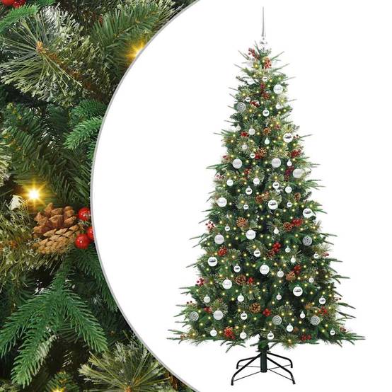 ComfortXL - Sapin de Noël Vert 210 cm Aspect Réaliste, Pack Complet avec 120 Boules et 300 LED 8 Modes – ComfortXL Outdoor Living - Image 2