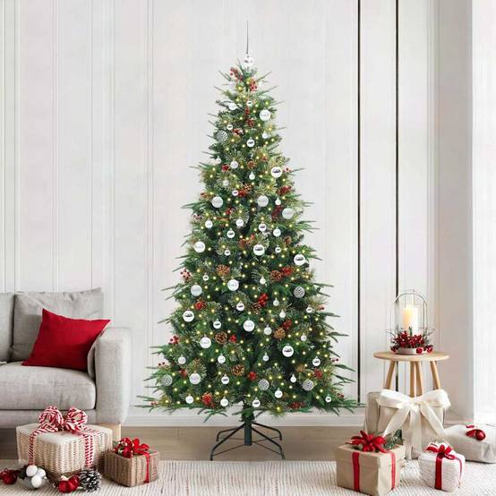 ComfortXL - Sapin de Noël Vert 210 cm Aspect Réaliste, Pack Complet avec 120 Boules et 300 LED 8 Modes – ComfortXL Outdoor Living - Image 1