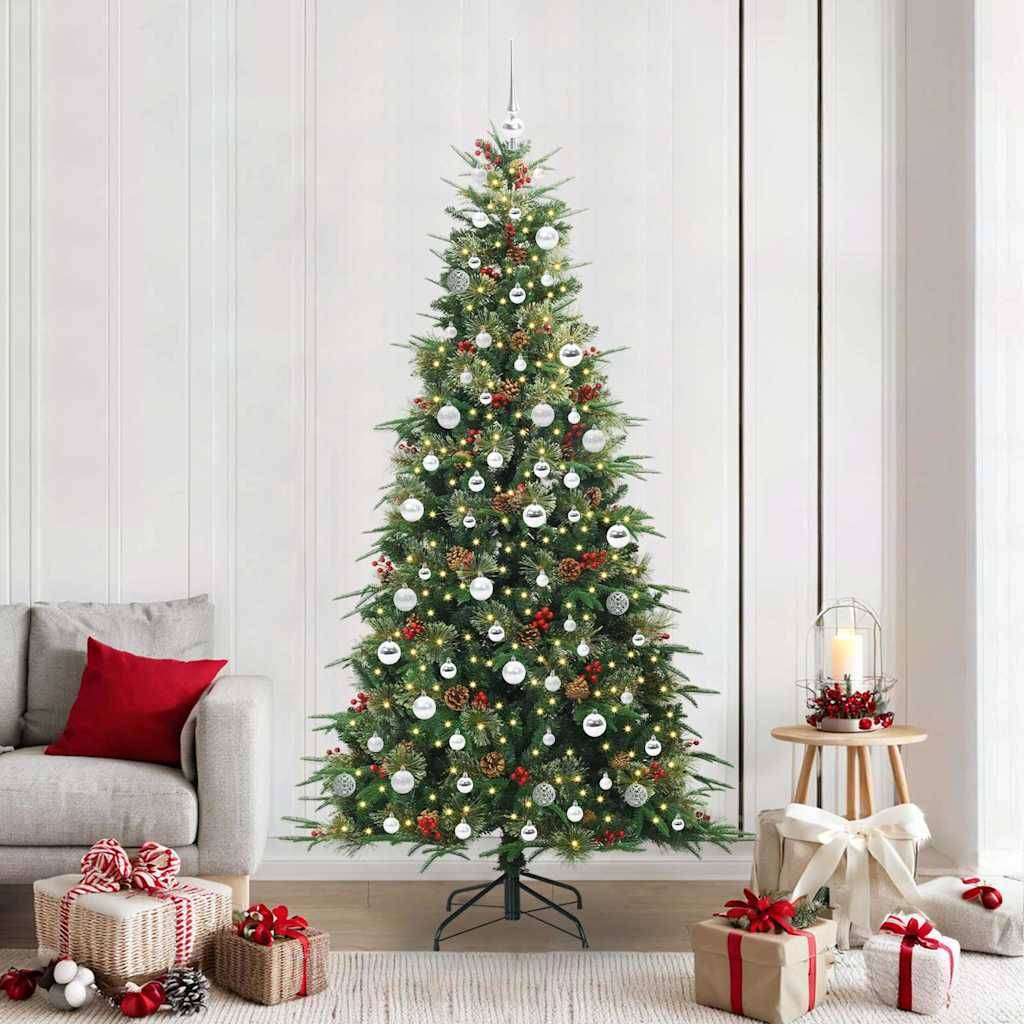 ComfortXL - Sapin de Noël Vert 210 cm Aspect Réaliste, Pack Complet avec 120 Boules et 300 LED 8 Modes – ComfortXL Outdoor Living - Image 1