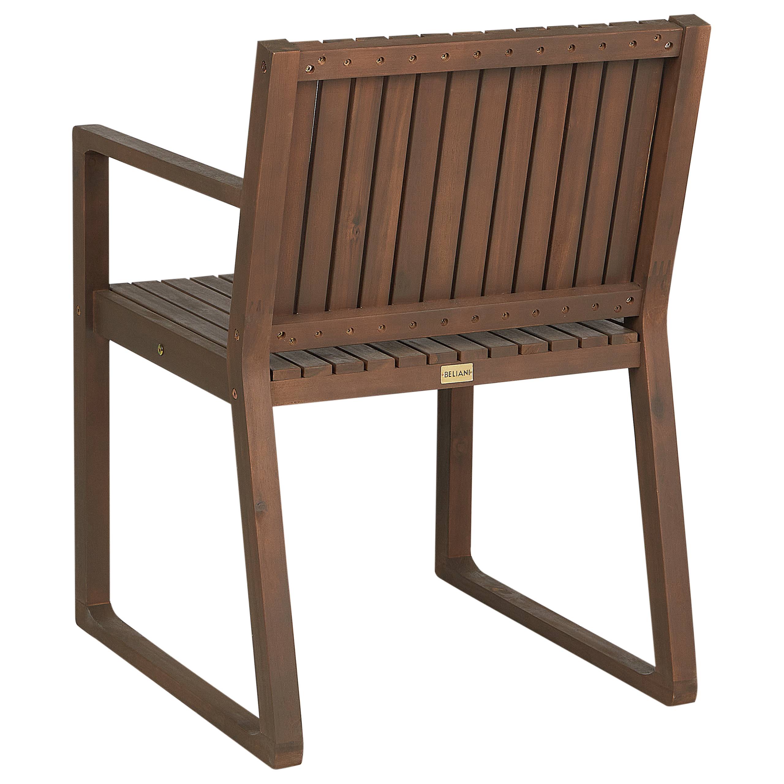 Beliani - Chaise de salle à manger Acacia Marron foncé SASSARI - Beliani - Image 4