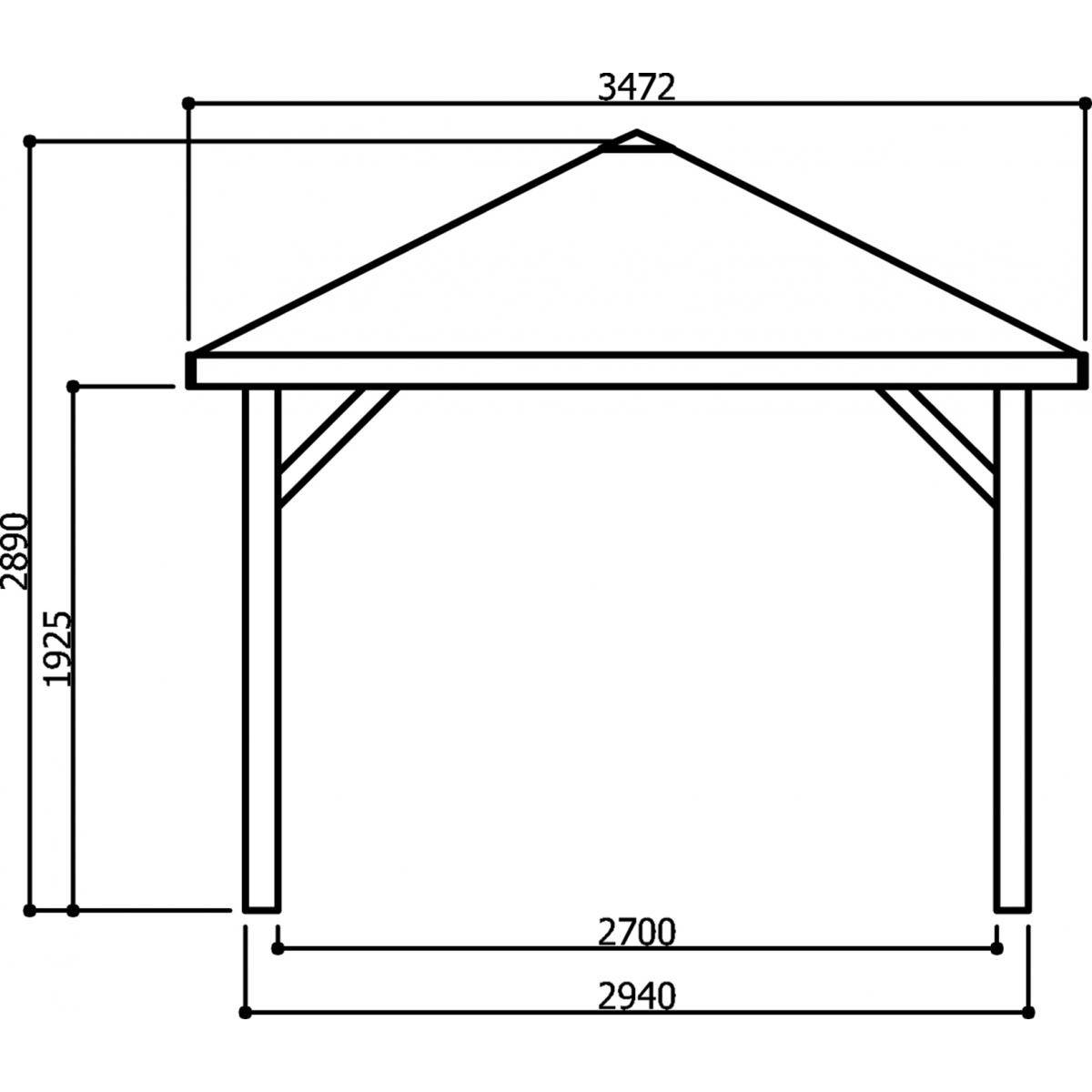 Kiosque en Bois SOLID - Abri de Jardin Maisonnette Chalet 449x347 cm - Image 2