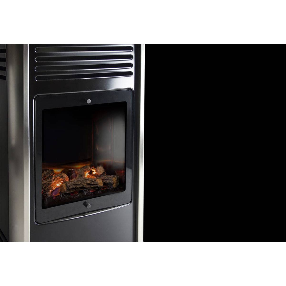 Poêle à gaz 3.4 kW Noir effet poêle à bois 3 niveaux de chauffe Grande autonomie Chauffage d'appoint Manhattan Universal - Image 10