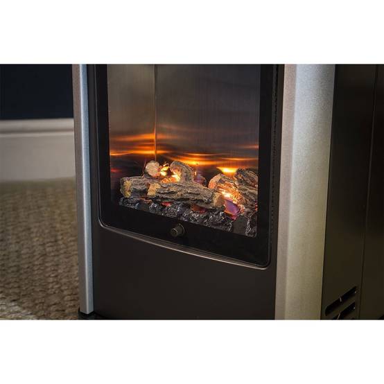 Poêle à gaz 3.4 kW Noir effet poêle à bois 3 niveaux de chauffe Grande autonomie Chauffage d'appoint Manhattan Universal - Image 4