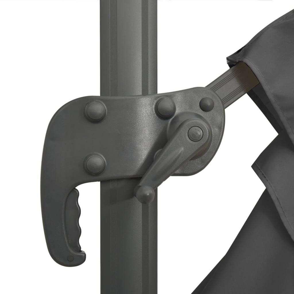 Helloshop26 - Parasol meuble de jardin déporté avec mât en aluminium 300 x 300 cm anthracite - Image 7
