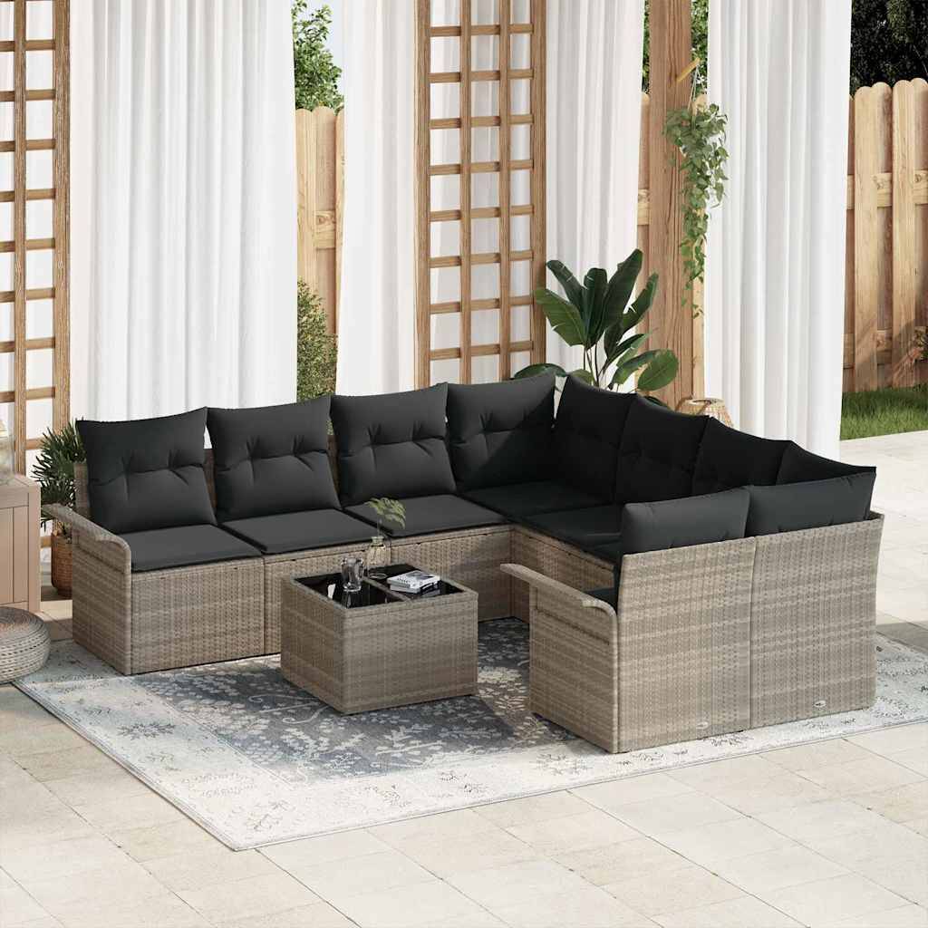ComfortXL - Canapé Extérieur 9 pcs Polyrotin Modulable Finition Mate Gris Clair et Gris Foncé – ComfortXL Outdoor Living