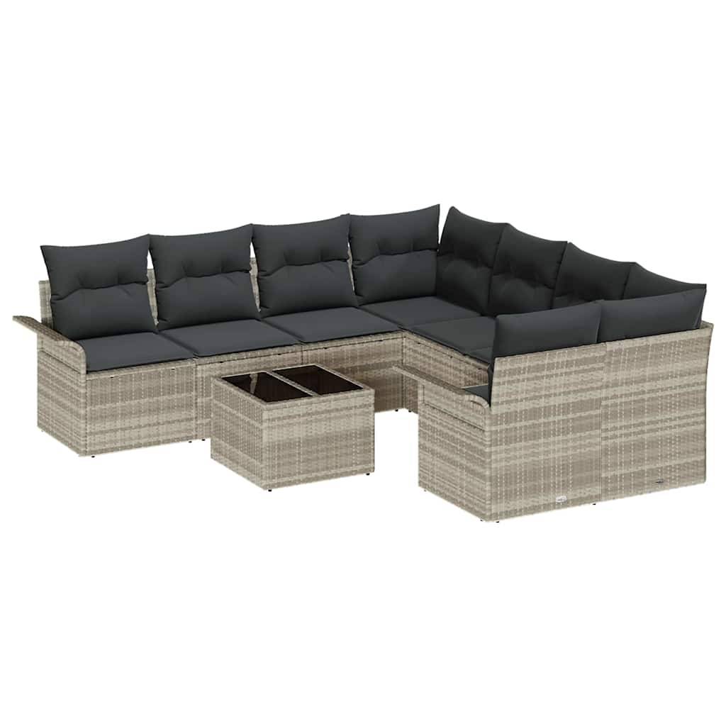 ComfortXL - Canapé Extérieur 9 pcs Polyrotin Modulable Finition Mate Gris Clair et Gris Foncé – ComfortXL Outdoor Living - Image 2