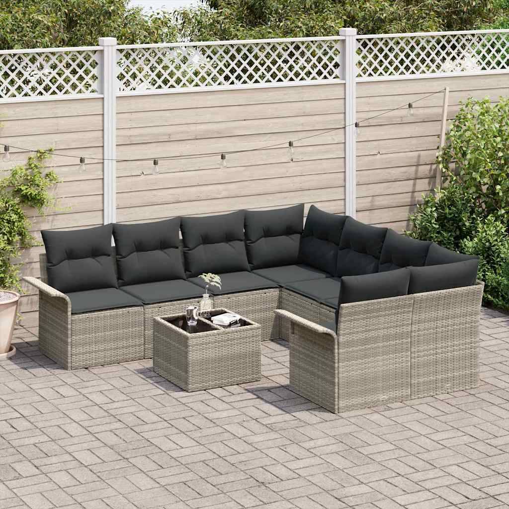 ComfortXL - Canapé Extérieur 9 pcs Polyrotin Modulable Finition Mate Gris Clair et Gris Foncé – ComfortXL Outdoor Living - Image 3