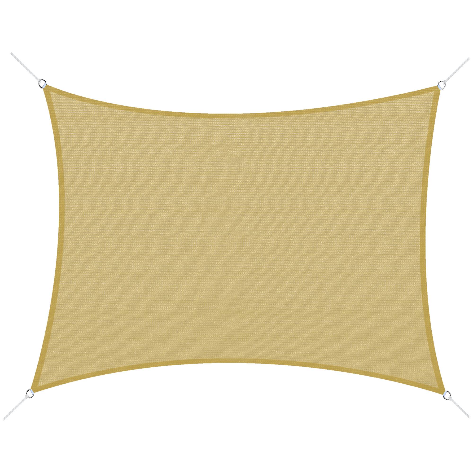 Voile d'ombrage - Voile solaire rectangulaire 6x4m HDPE beige fr585 - Image 2