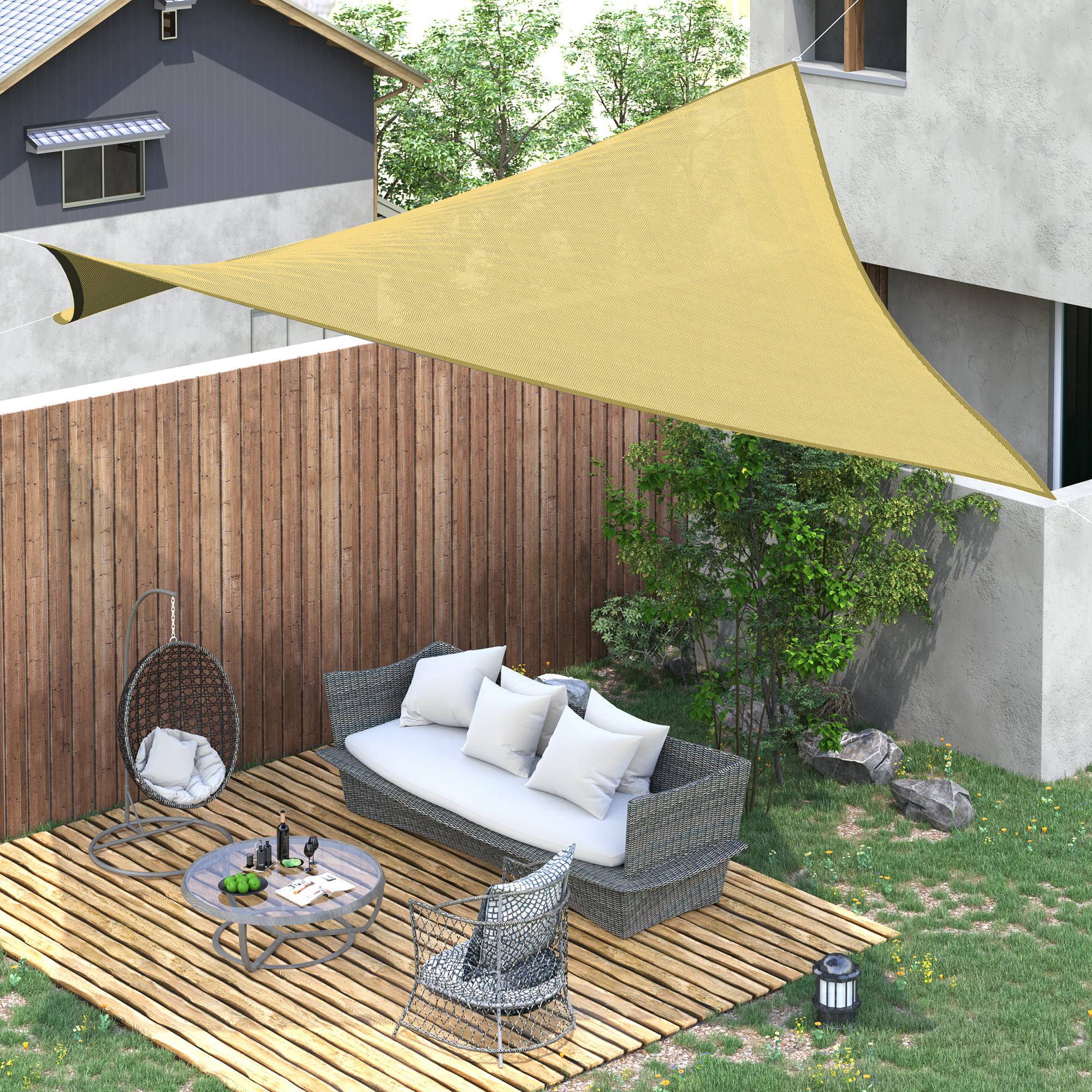 Voile d'ombrage - Voile solaire rectangulaire 6x4m HDPE beige fr585 - Image 4