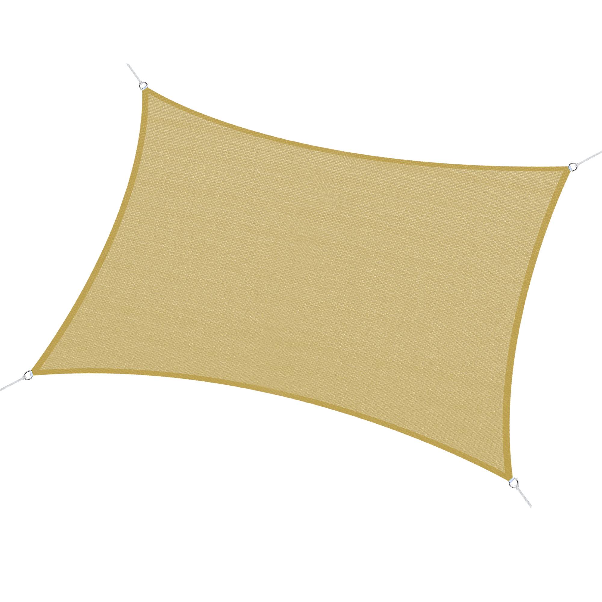Voile d'ombrage - Voile solaire rectangulaire 6x4m HDPE beige fr585 - Image 1