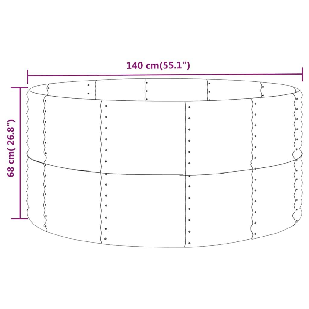 Jardinière surélevée | Pot de fleurs | Cache-pot | Bac à fleurs Vert 140 x 140 x 68 cm Acier galvanisé - Image 4