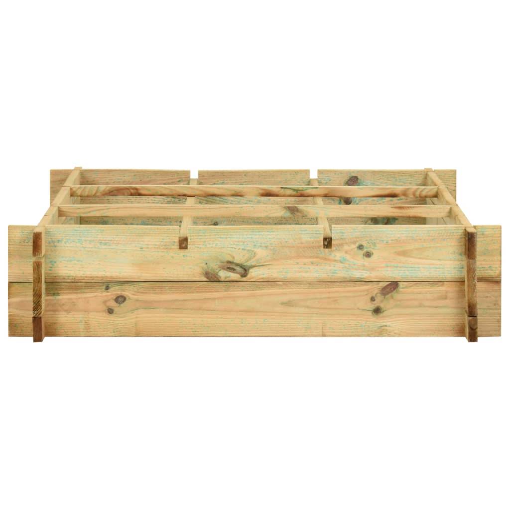 Jardinière lit surélevé plantes fleurs jardin 90 x 90 x 20 cm bois imprégné - Image 2