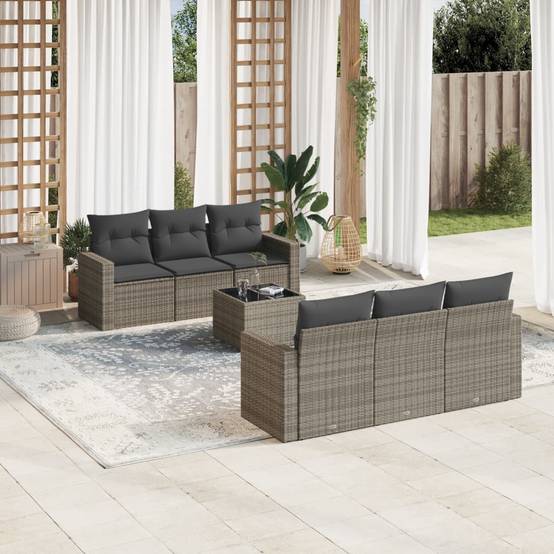 ComfortXL - Salon de Jardin Bas 6 Places avec Rangement Intégré en Résine Tressée Grise et Table pour Jardin – ComfortXL Outdoor Living - Image 1