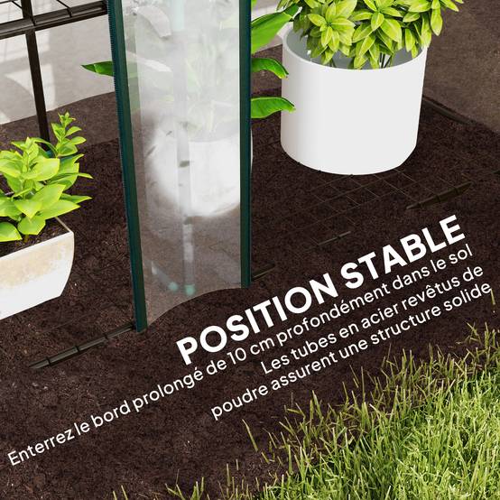 Serre de jardin avec étagères à 3 niveaux serre de balcon 3 portes enroulables zippées 215 x 46 x 151 cm transparent - Image 9
