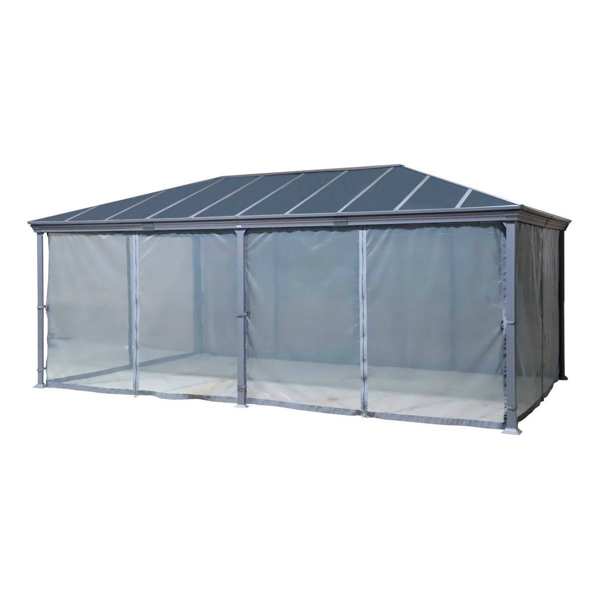 Hesperide - Moustiquaire pour Pergola autoportante Belize 6x3,6 m gris ardoise - Hespéride - Image 1