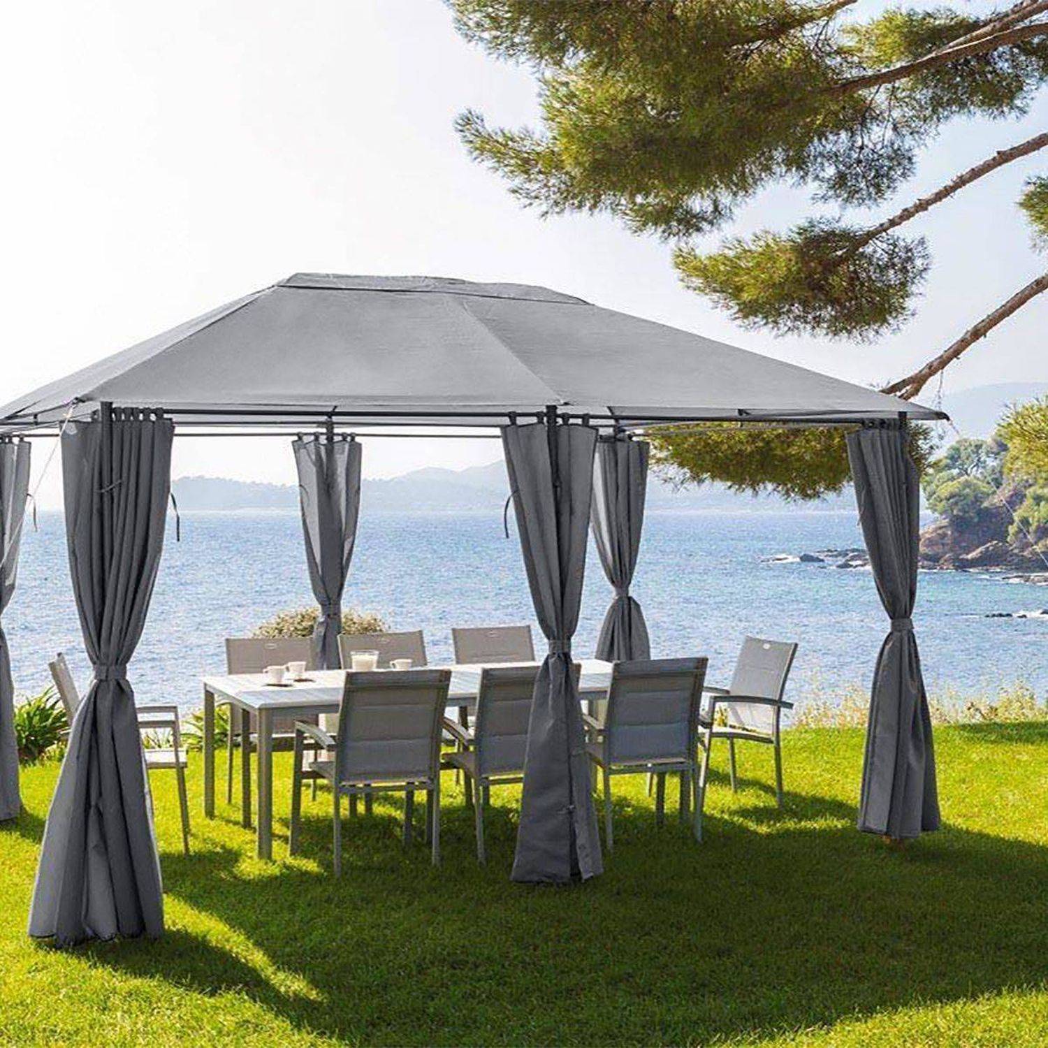 Hesperide - Moustiquaire pour Pergola autoportante Belize 6x3,6 m gris ardoise - Hespéride - Image 2