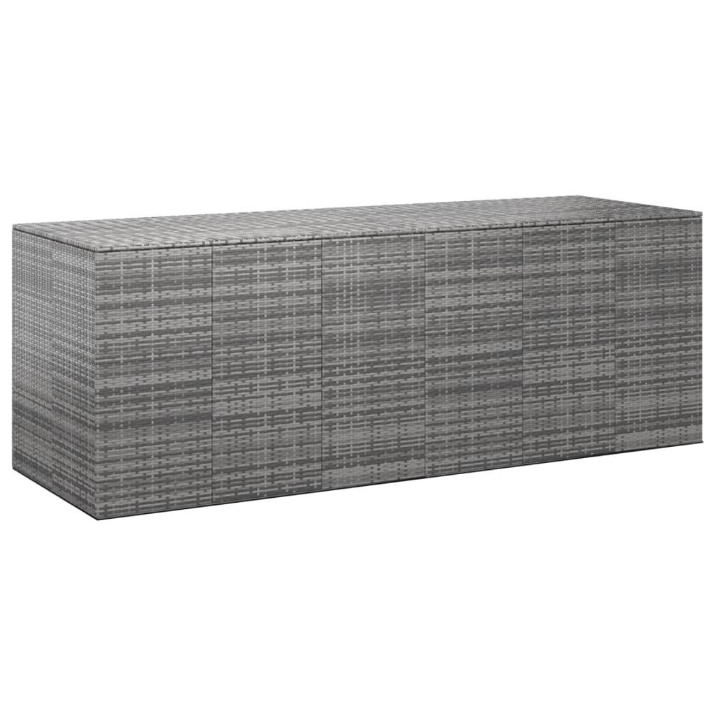 Boîte à coussins de jardin résine tressée 291 x 100,5 x 104 cm gris - Image 2