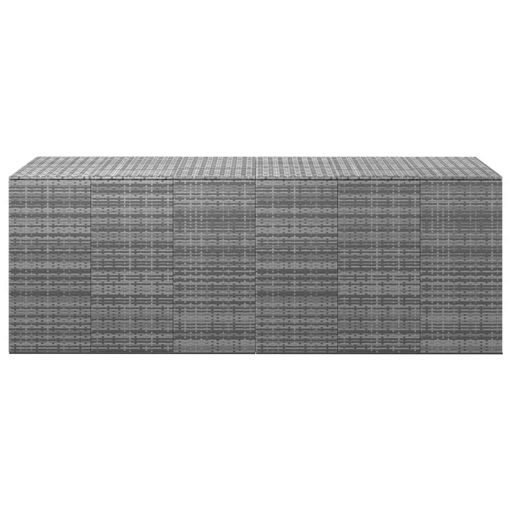 Boîte à coussins de jardin résine tressée 291 x 100,5 x 104 cm gris - Image 3