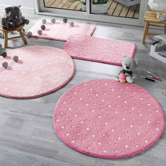 Tapis Enfant Déco "Fluo Night" 50x80cm Fuchsia - Image 3