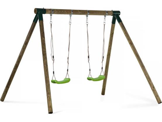 Portique Bois "eden" - Avec 2 Balançoires. -habitat Et Jardin - Image 1