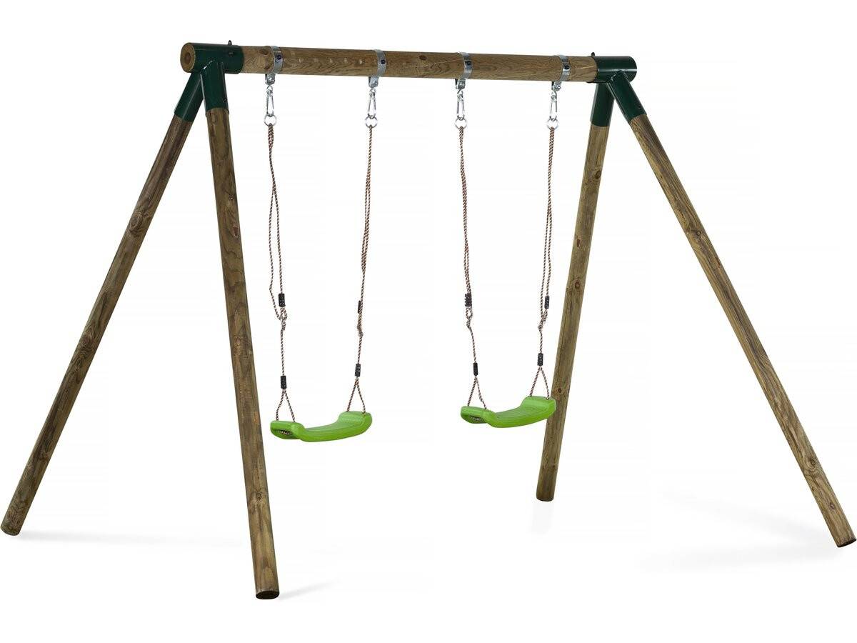 Portique Bois "eden" - Avec 2 Balançoires. -habitat Et Jardin