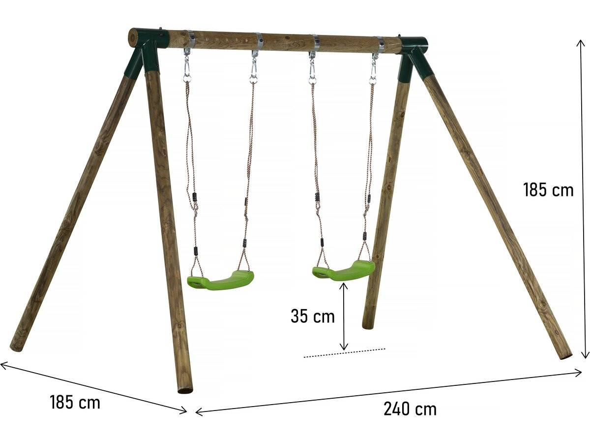 Portique Bois "eden" - Avec 2 Balançoires. -habitat Et Jardin - Image 3