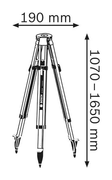 Bosch - Trépied BT 170 HD professionnel 107 – 165cm - BOSCH - 0601091B00 - Image 2