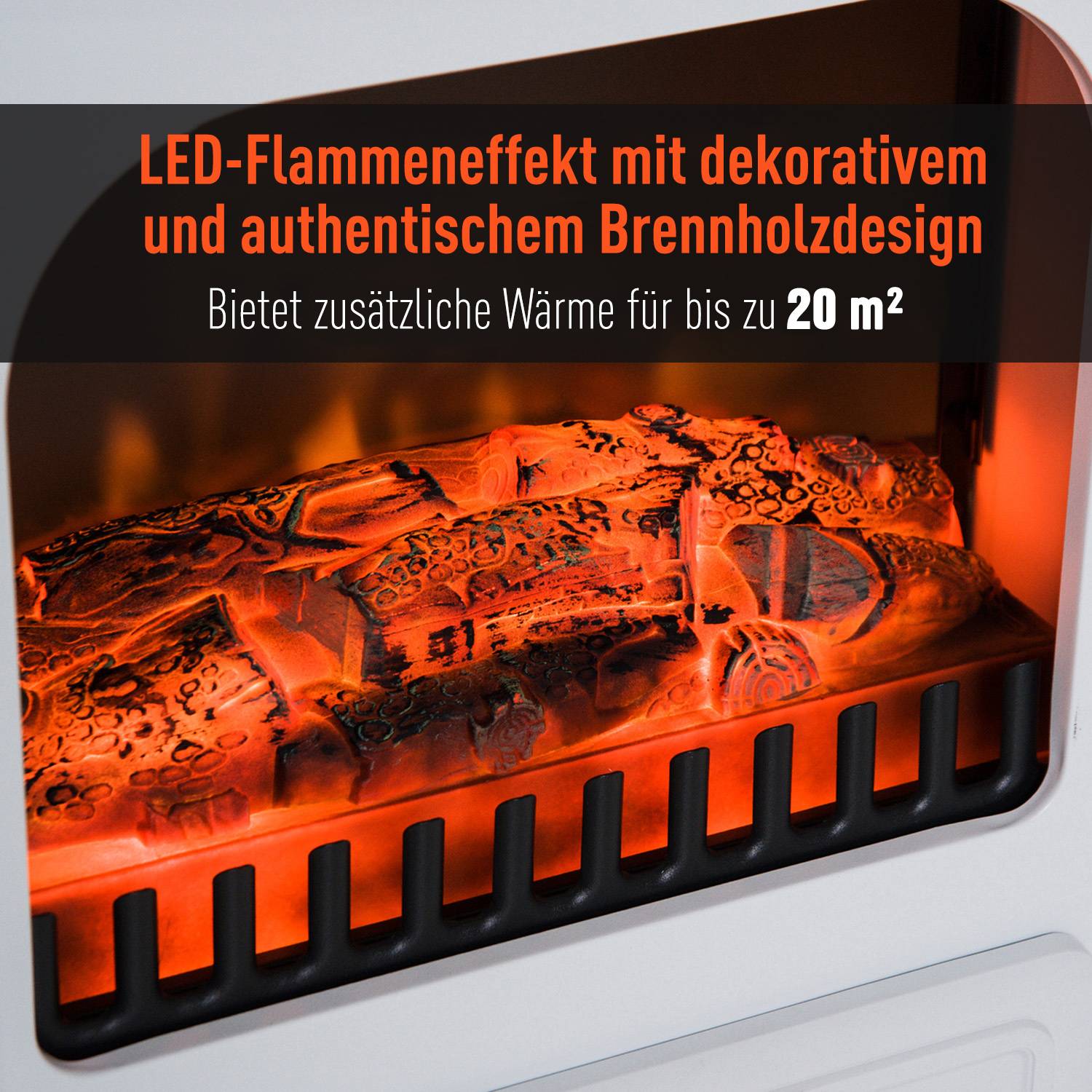 Sans Marque - Cheminée électrique,Cheminée LED 950/1850W anti-surchauffe blanc - Image 6