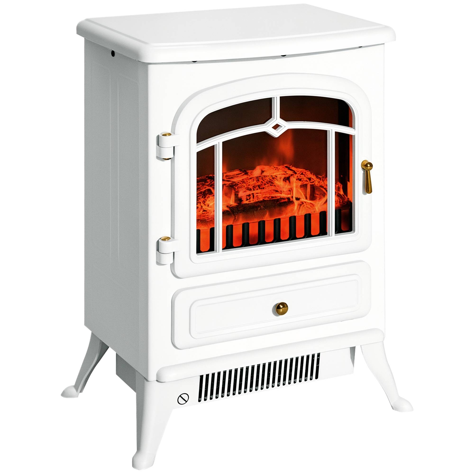 Sans Marque - Cheminée électrique,Cheminée LED 950/1850W anti-surchauffe blanc - Image 1
