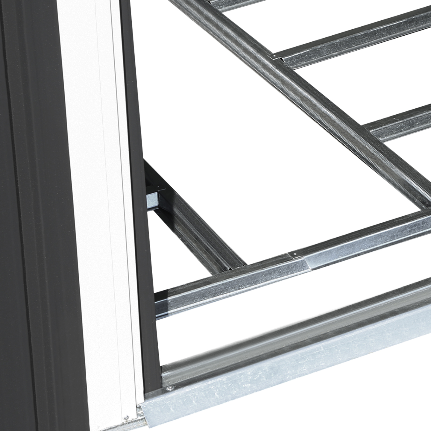 IDMARKET - Abri de jardin 5,3 M² gris en acier galvanisé avec base - Image 3
