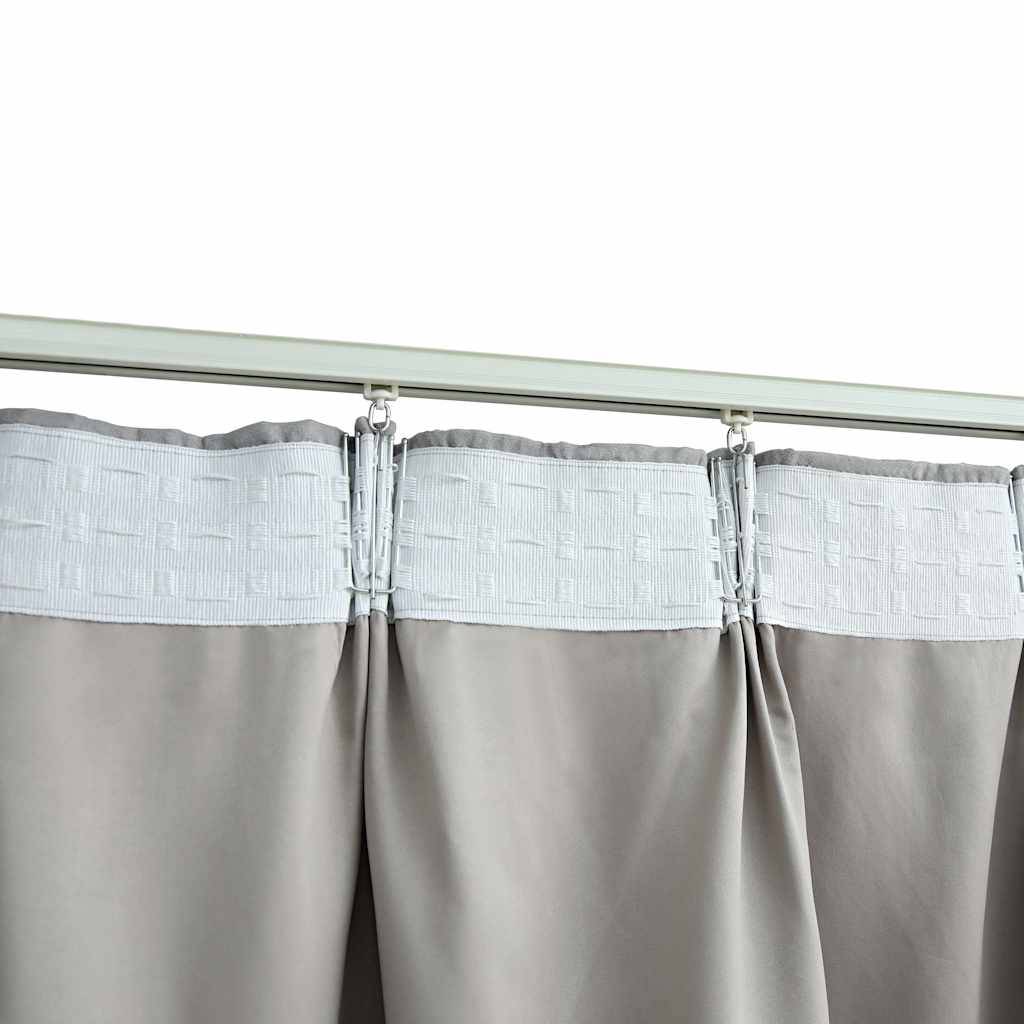 Rideaux occultants - Panneaux de rideau avec crochets 2 pcs Gris 140x245 cm - Image 4