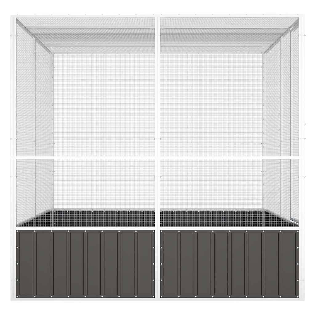 Volière Jardin Acier Galvanisé Spacieuse Sécurité Anthracite 213,5x217,5cm - ComfortXL Outdoor Living - Image 4