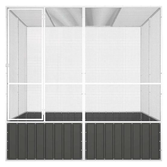 Volière Jardin Acier Galvanisé Spacieuse Sécurité Anthracite 213,5x217,5cm - ComfortXL Outdoor Living - Image 3