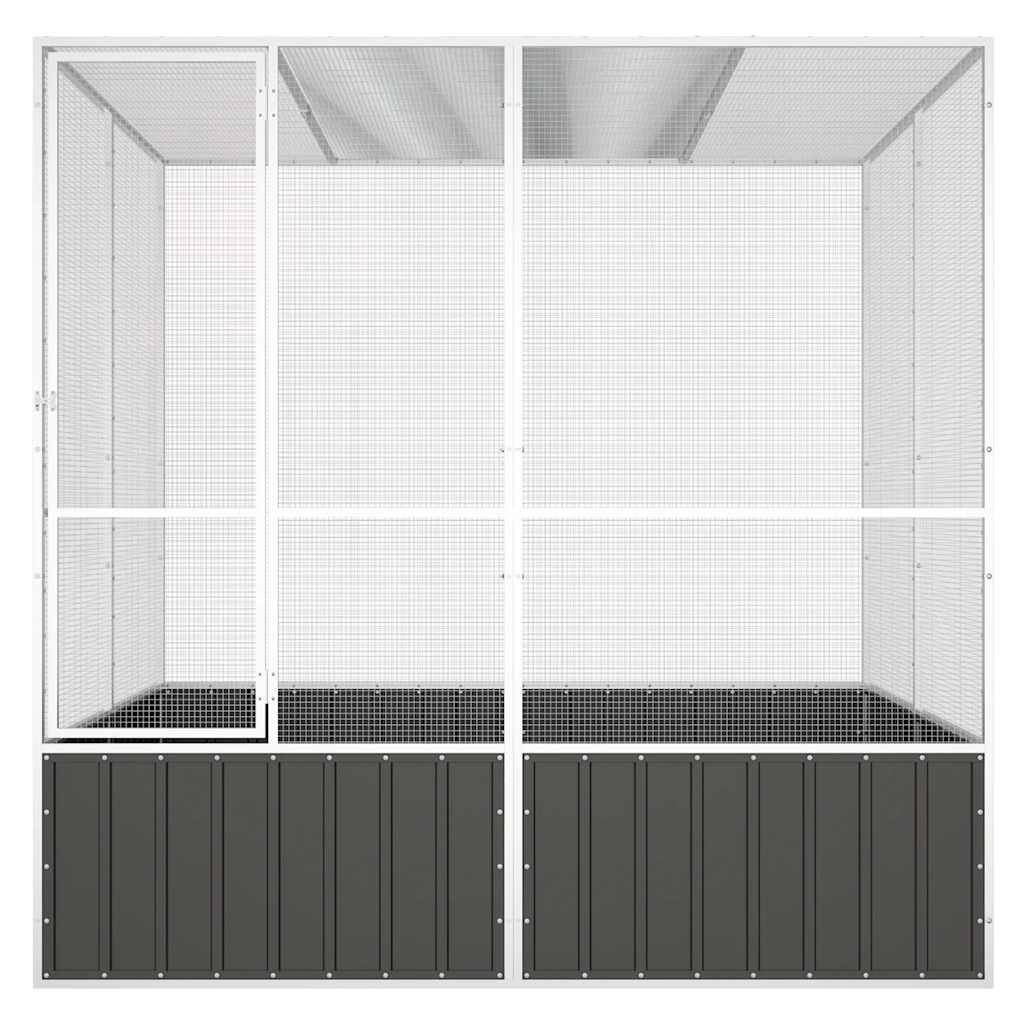 Volière Jardin Acier Galvanisé Spacieuse Sécurité Anthracite 213,5x217,5cm - ComfortXL Outdoor Living - Image 3