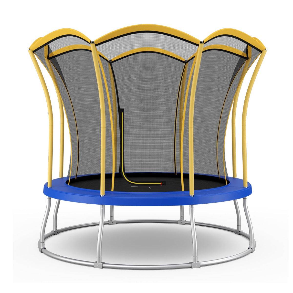 Helloshop26 - Trampoline pour enfants diamètre 305 cm en forme de fleur avec filet de protection coussin de sécurité et cadre en métal galvanisé - Image 1
