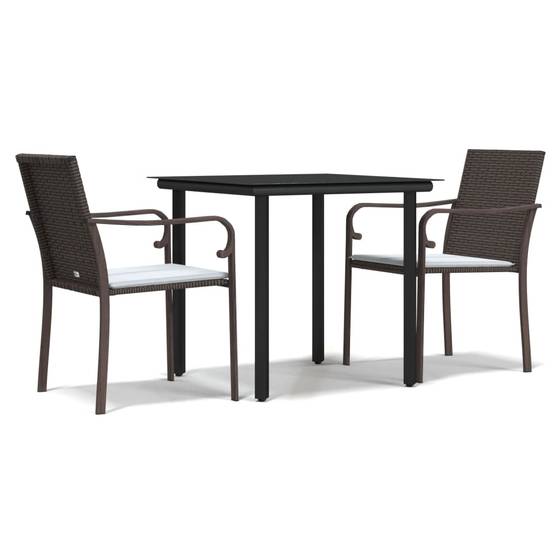 ComfortXL - Set bistrot de jardin 2 personnes résine tressée table verre balcon Marron – ComfortXL Outdoor Living - Image 2