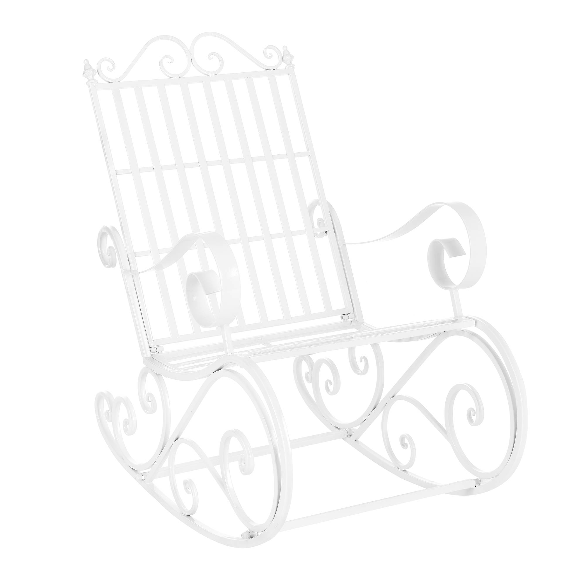 Fauteuil à Bascule de Jardin Vintage Geraldton Métal 92x59x90 cm Blanc [en.casa] - Image 1