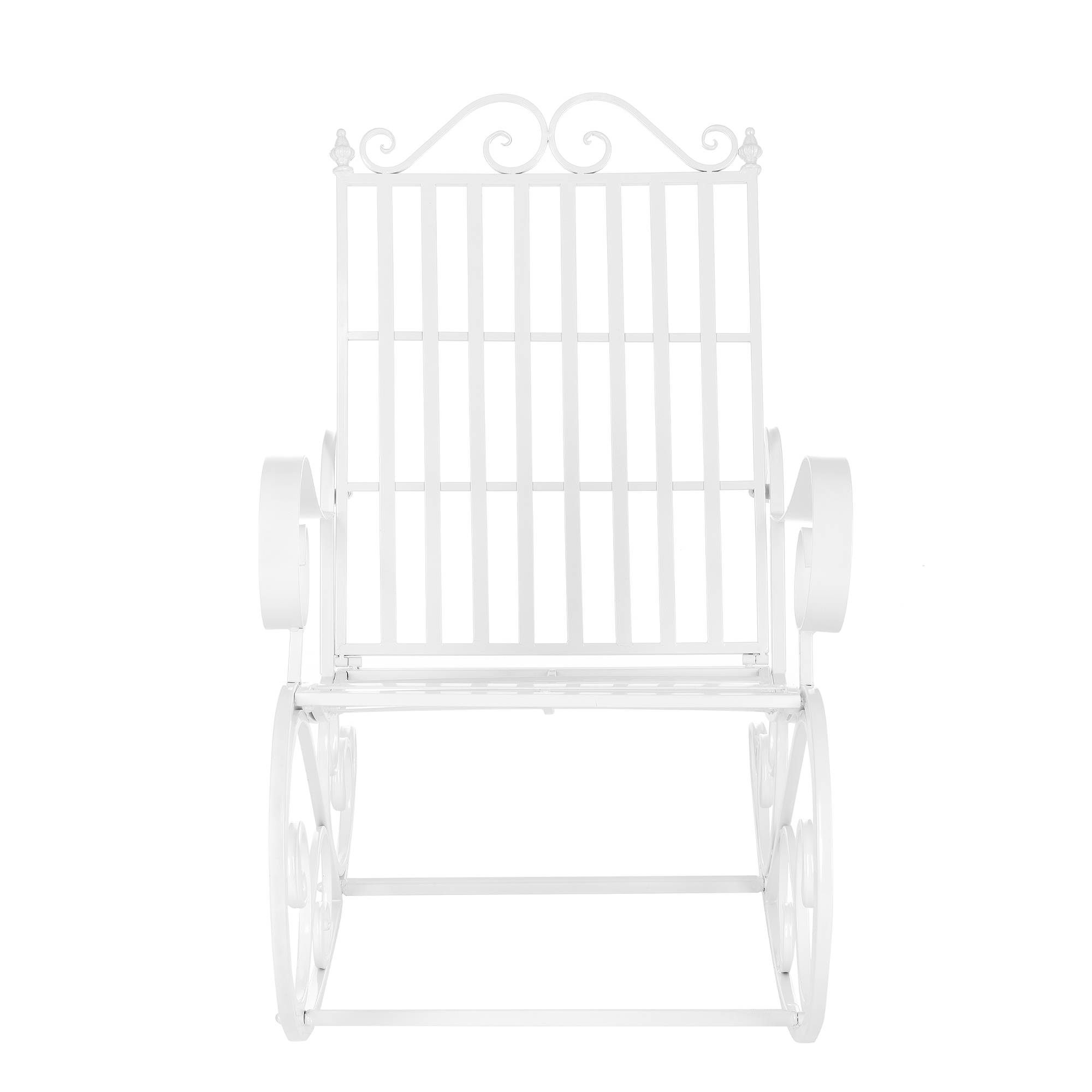 Fauteuil à Bascule de Jardin Vintage Geraldton Métal 92x59x90 cm Blanc [en.casa] - Image 2