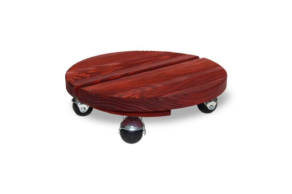 Louis Moulin - Roule plante BOIS rond rouge - 30 cm - Bois Louis Moulin - Image 1