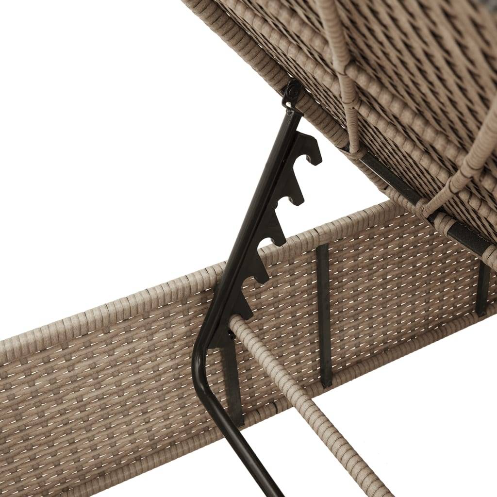 Maison Chic - Bain de soleil - Transat - Chaise longue avec coussin beige résine tressée - MEUBLE PRO-JU6596 - Image 8