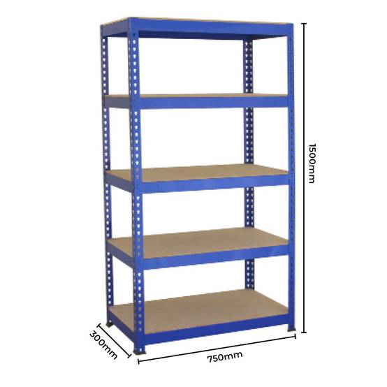 Monstershop - 2 x Rayonnages T-Rax Bleu en Métal 75 x 150 x 30 cm - Image 4
