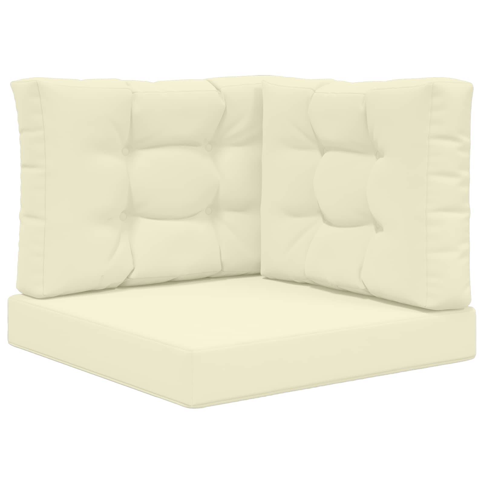 Lot de 3 coussins de canapé polyester crème 60 x 60 x 8 cm, poids:3.74kg - PANGIVO - Image 2