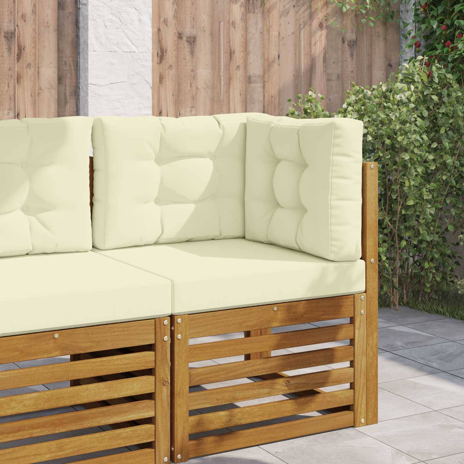 Lot de 3 coussins de canapé polyester crème 60 x 60 x 8 cm, poids:3.74kg - PANGIVO - Image 1