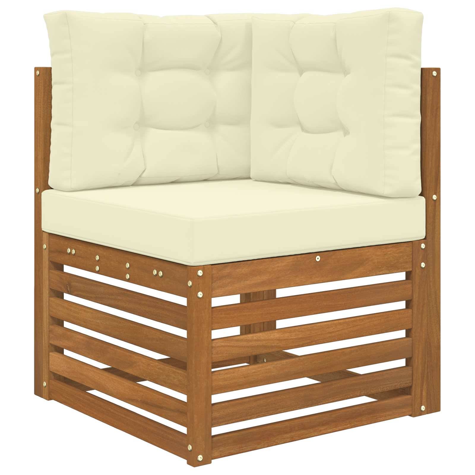 Lot de 3 coussins de canapé polyester crème 60 x 60 x 8 cm, poids:3.74kg - PANGIVO - Image 3