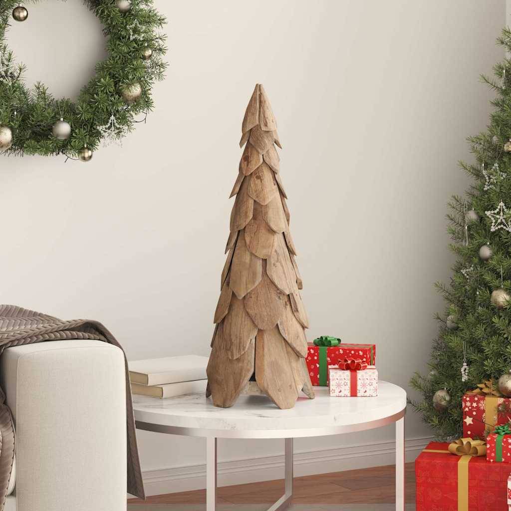 Sapin de Noël en bois de teck décoration moderne pour salon et bureau 80 cm – ComfortXL Outdoor Living - Image 3